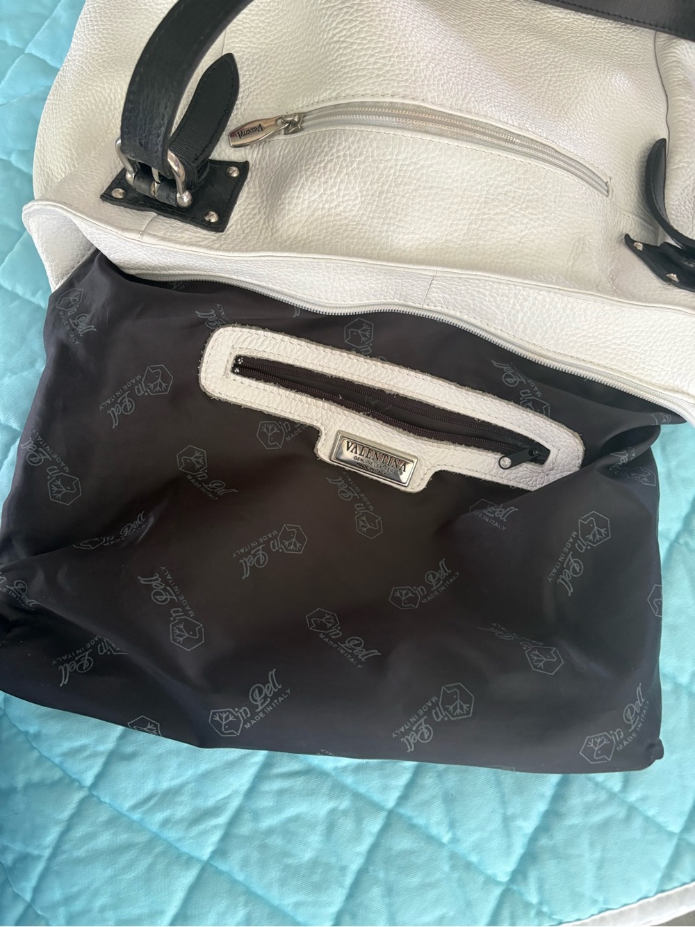 Valentina White leather hobo shoulder bag - Picture 7 of 9